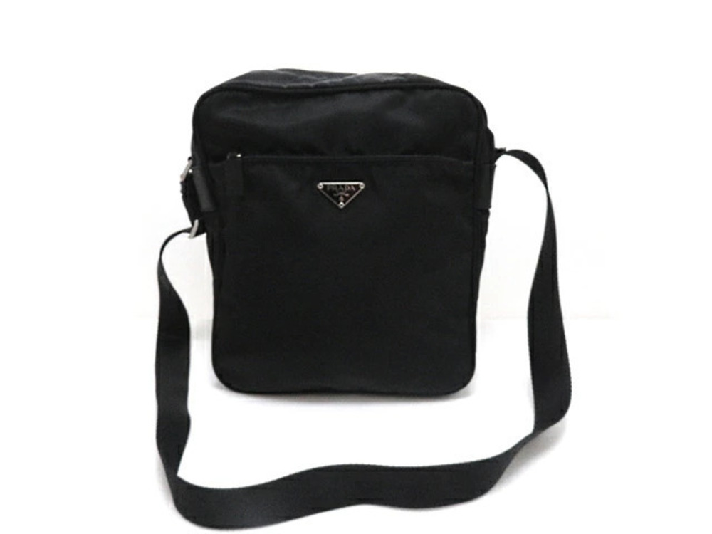 Prada Tessuto Messenger Bag black adjustable shoulder strap